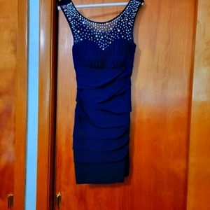 Navy Blue dress with sequence